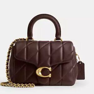 NWT ✅ COACH Tabby Top Handle Bag with Quilting  MAPLE / BRASS ⭐ NWT